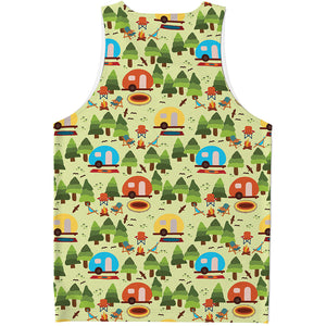 Camping Picnic Pattern Print Men's Tank Top