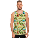 Camping Picnic Pattern Print Men's Tank Top