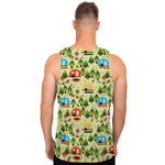 Camping Picnic Pattern Print Men's Tank Top