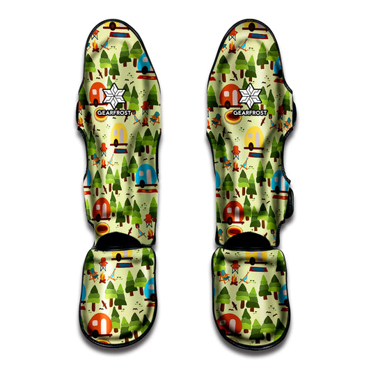 Camping Picnic Pattern Print Muay Thai Shin Guard