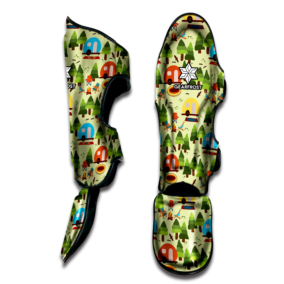 Camping Picnic Pattern Print Muay Thai Shin Guard