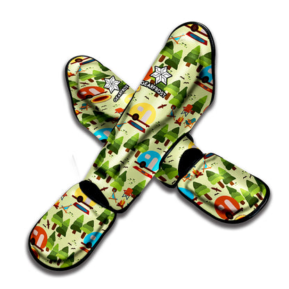Camping Picnic Pattern Print Muay Thai Shin Guard