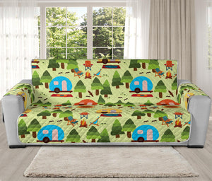 Camping Picnic Pattern Print Oversized Sofa Protector