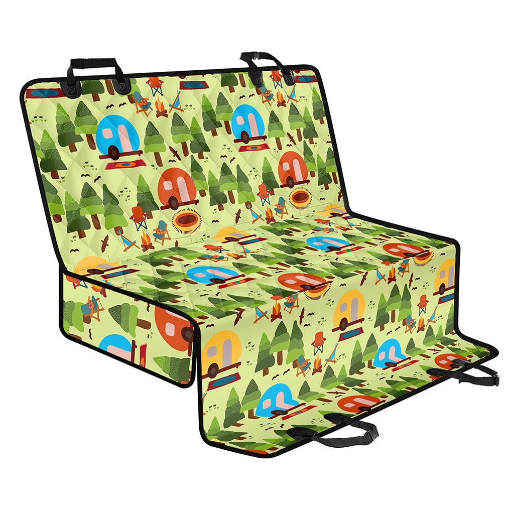 Camping Picnic Pattern Print Pet Car Back Seat Cover