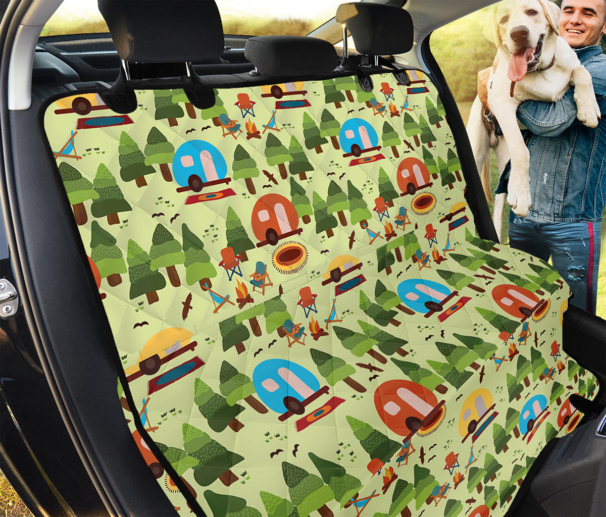 Camping Picnic Pattern Print Pet Car Back Seat Cover