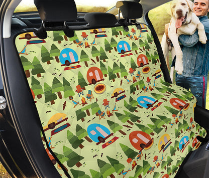 Camping Picnic Pattern Print Pet Car Back Seat Cover