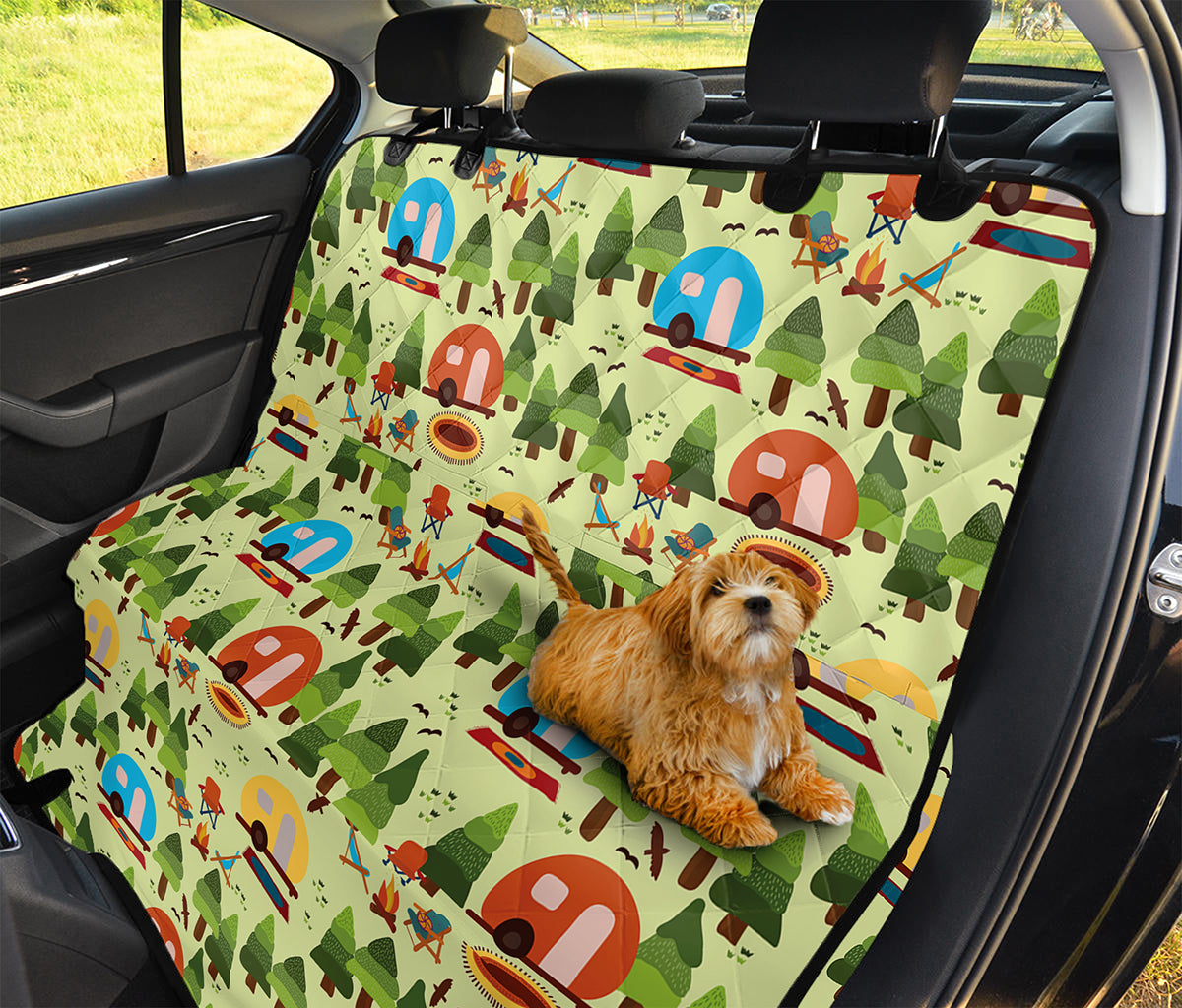Camping Picnic Pattern Print Pet Car Back Seat Cover