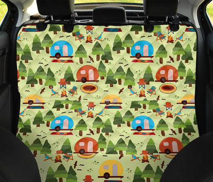 Camping Picnic Pattern Print Pet Car Back Seat Cover