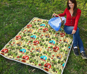 Camping Picnic Pattern Print Quilt