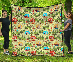 Camping Picnic Pattern Print Quilt