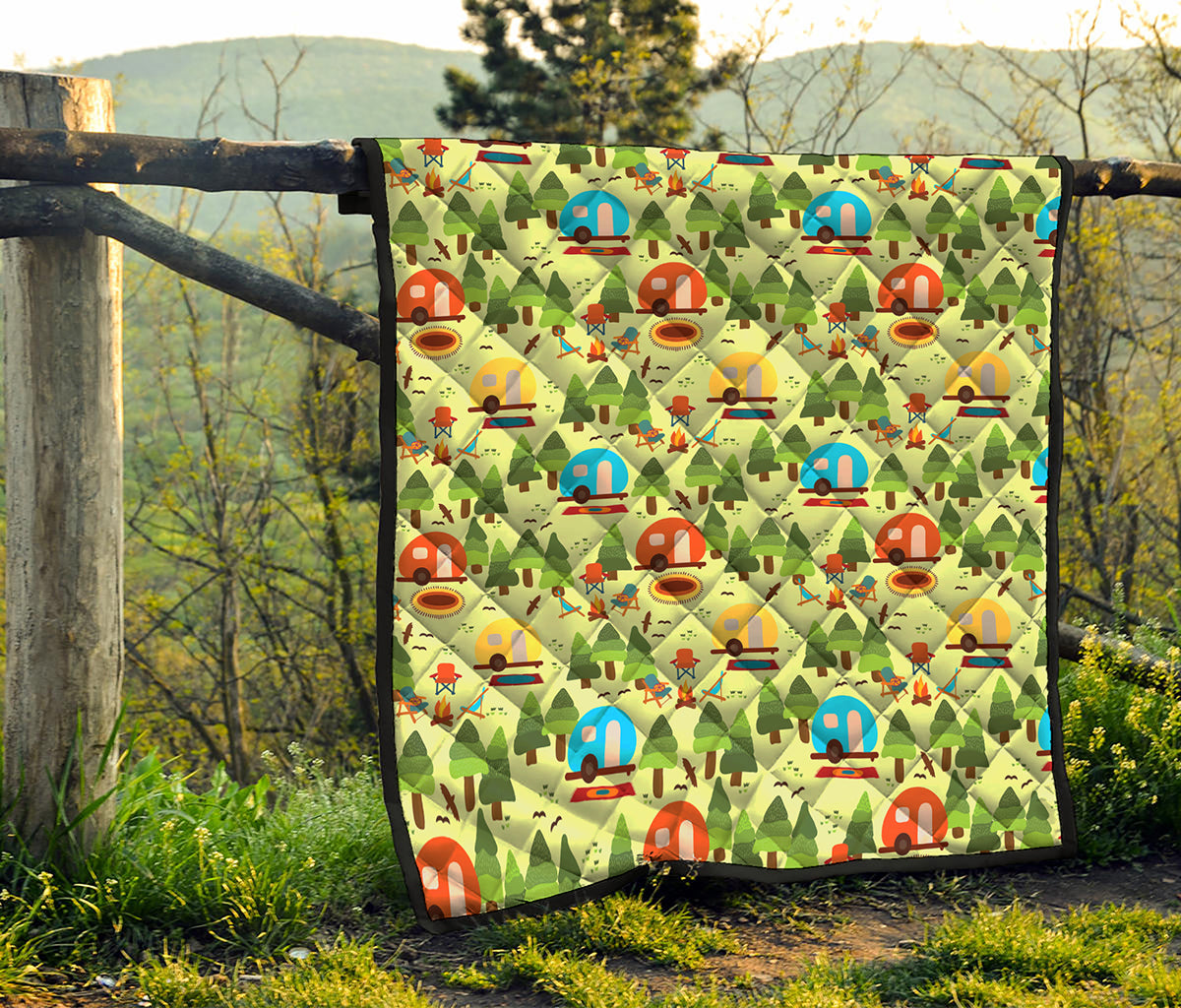 Camping Picnic Pattern Print Quilt