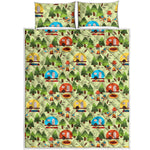 Camping Picnic Pattern Print Quilt Bed Set