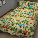 Camping Picnic Pattern Print Quilt Bed Set