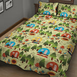 Camping Picnic Pattern Print Quilt Bed Set