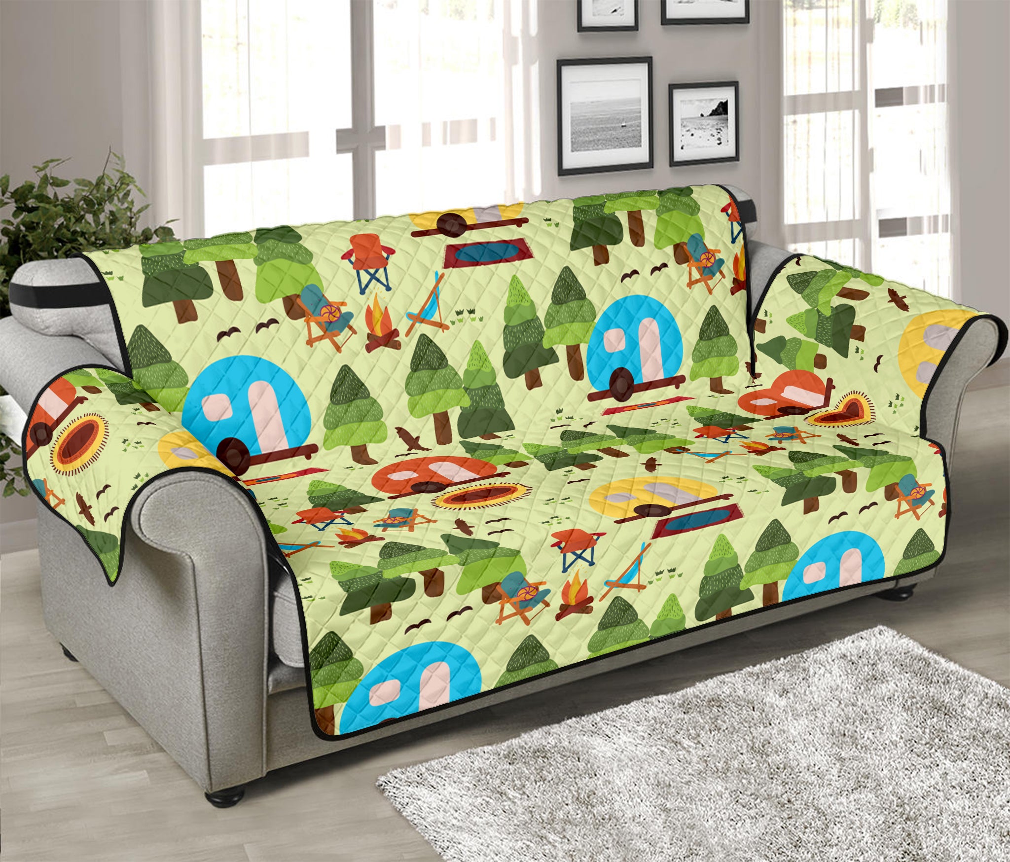 Camping Picnic Pattern Print Sofa Protector