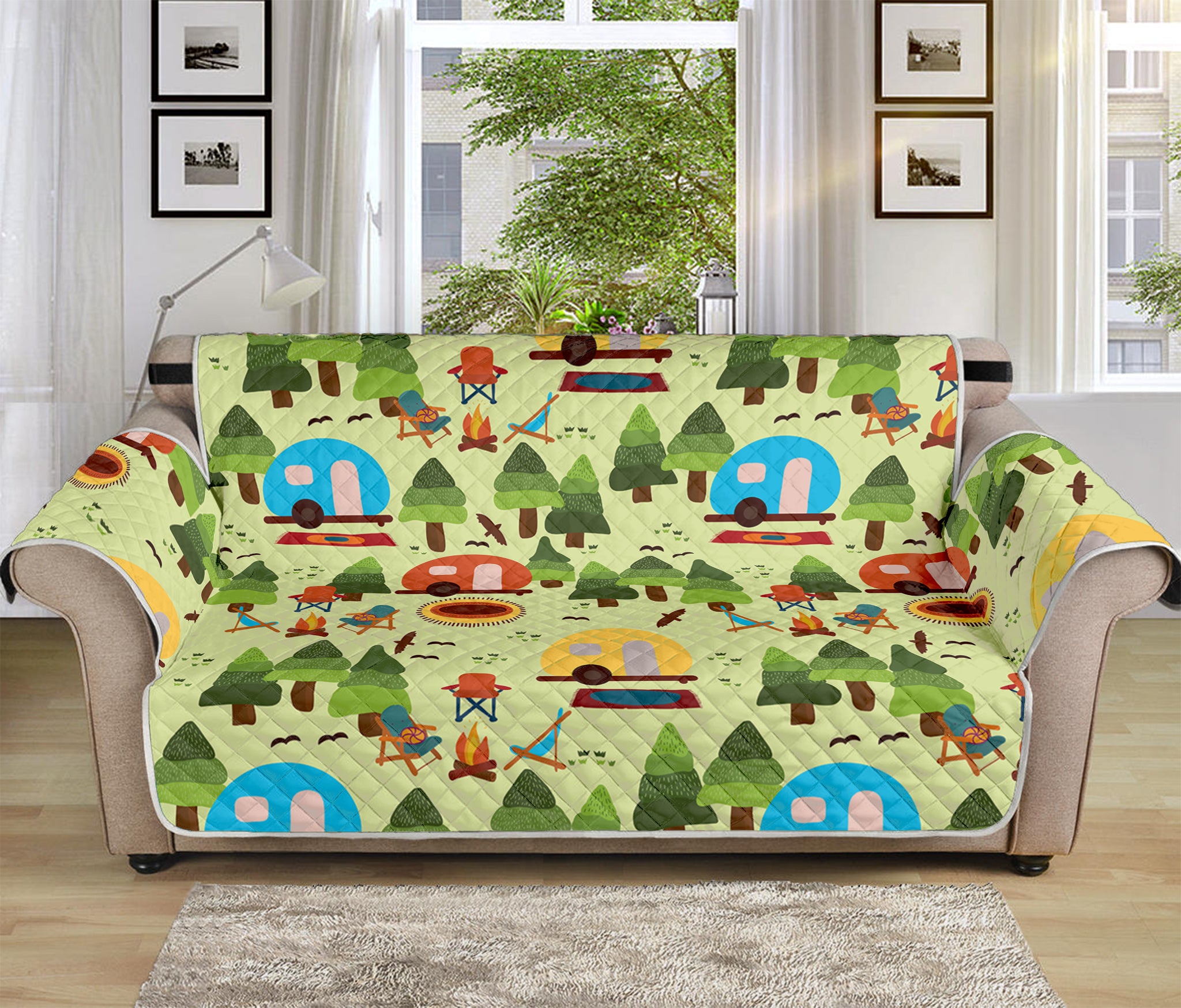 Camping Picnic Pattern Print Sofa Protector