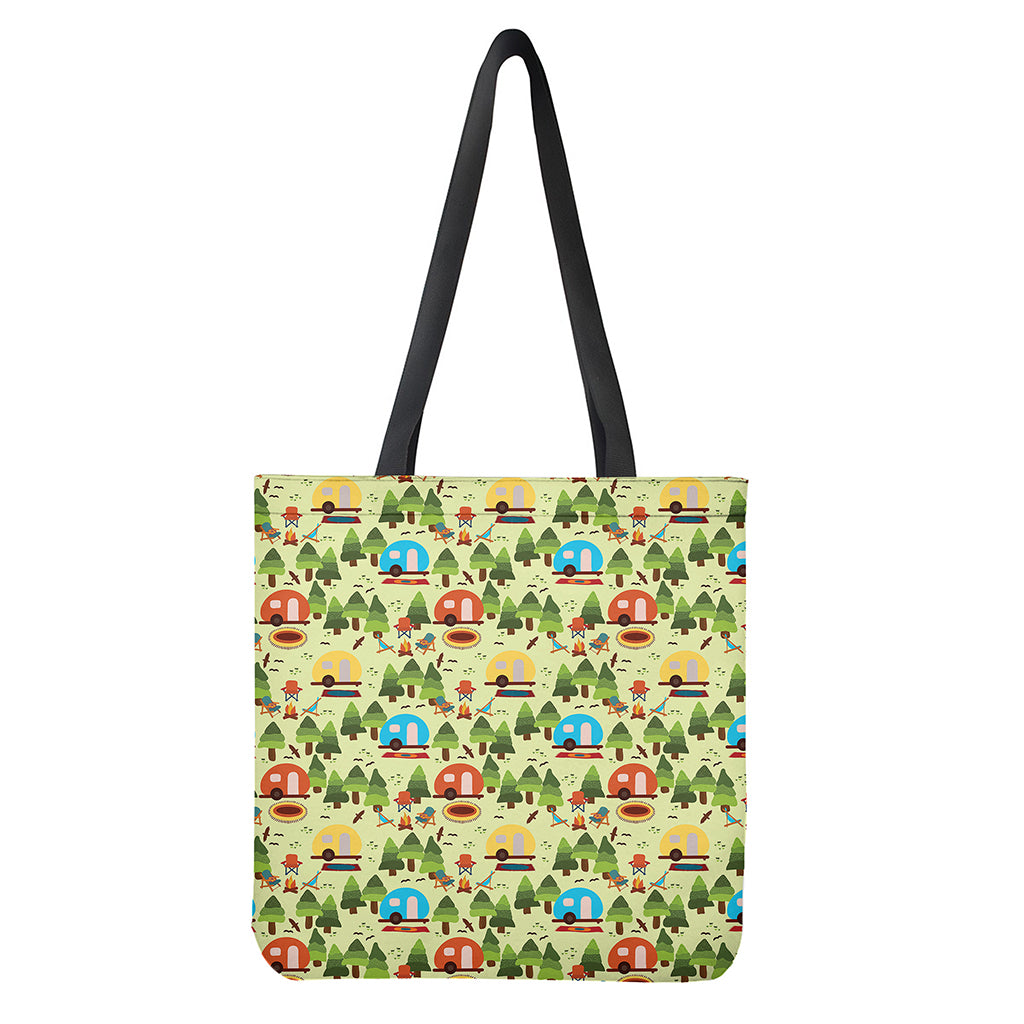 Camping Picnic Pattern Print Tote Bag