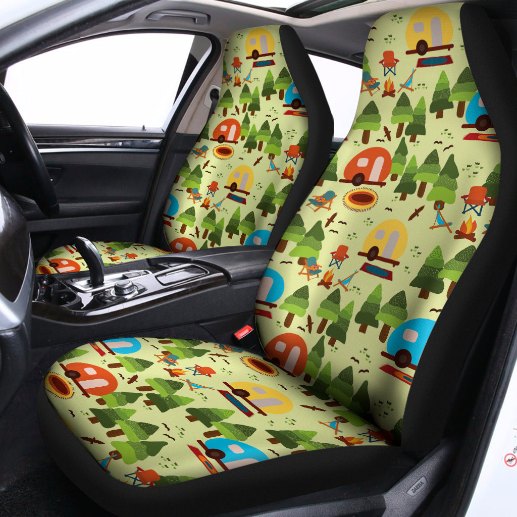 Camping Picnic Pattern Print Universal Fit Car Seat Covers