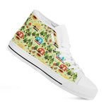 Camping Picnic Pattern Print White High Top Shoes