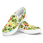 Camping Picnic Pattern Print White Slip On Shoes