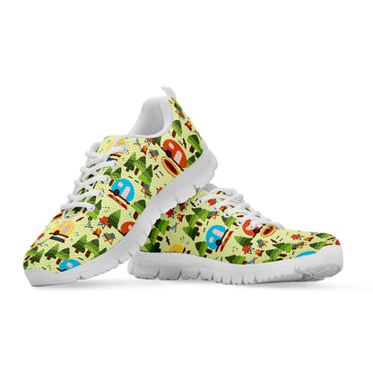 Camping Picnic Pattern Print White Sneakers