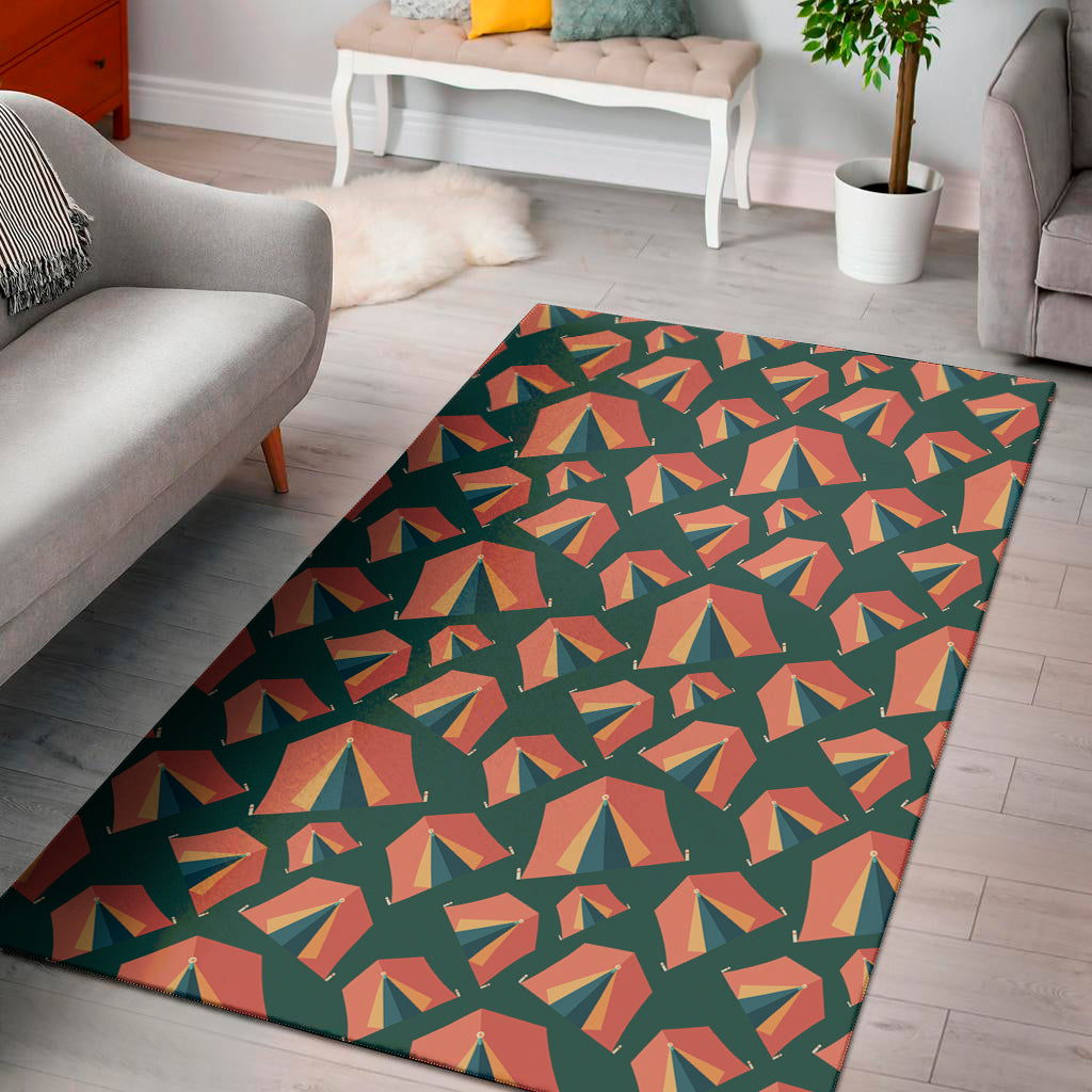 Camping Tent Pattern Print Area Rug
