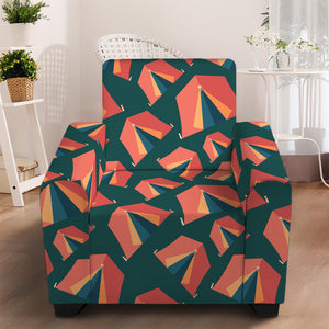 Camping Tent Pattern Print Armchair Slipcover