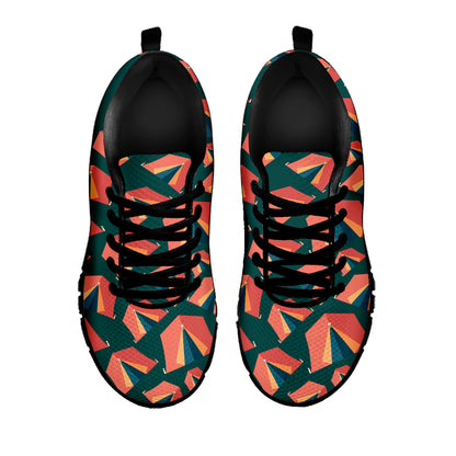 Camping Tent Pattern Print Black Sneakers