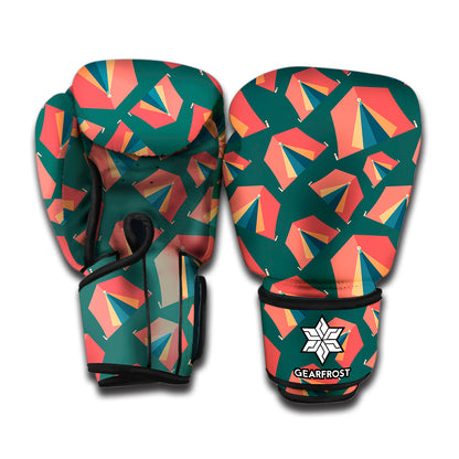 Camping Tent Pattern Print Boxing Gloves