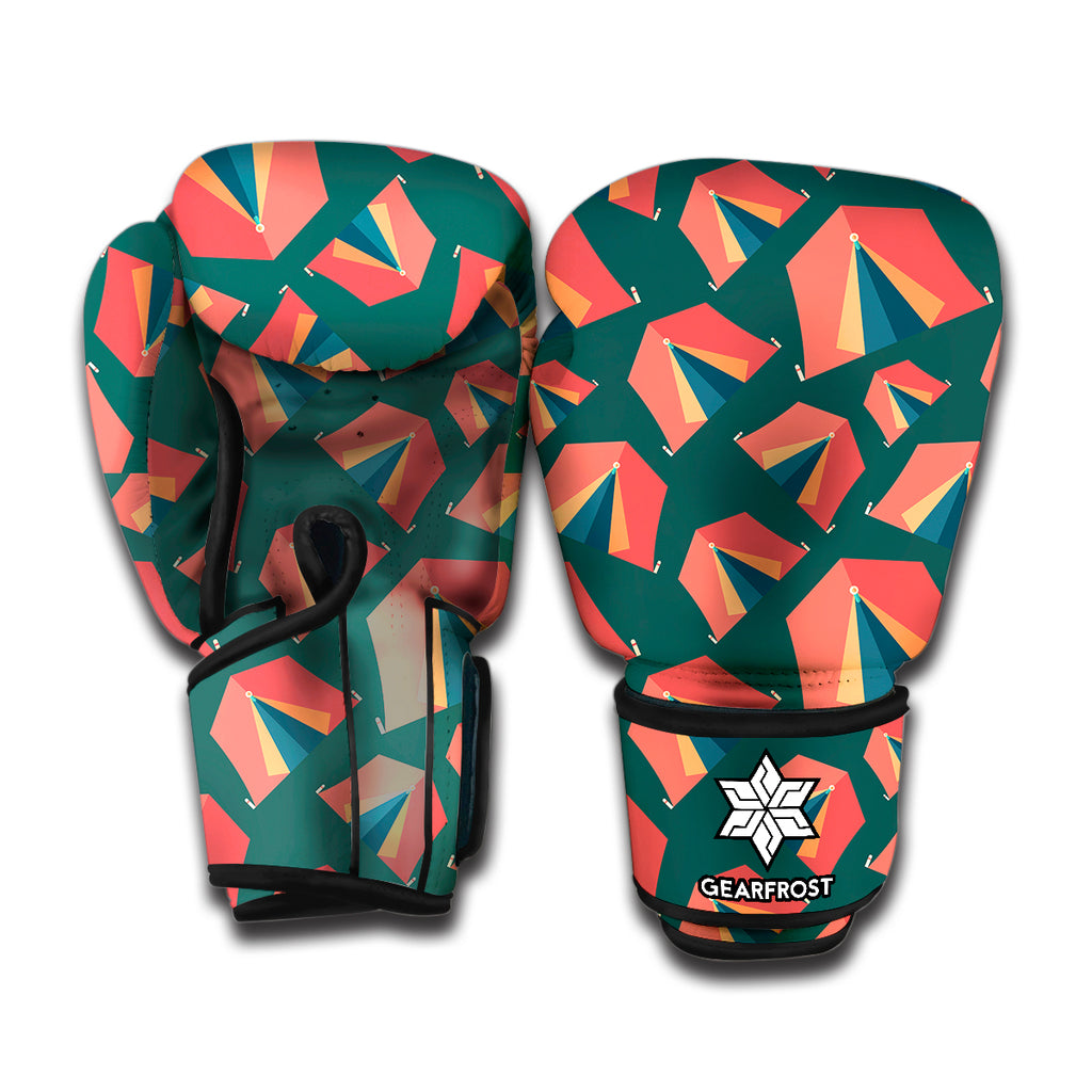 Camping Tent Pattern Print Boxing Gloves