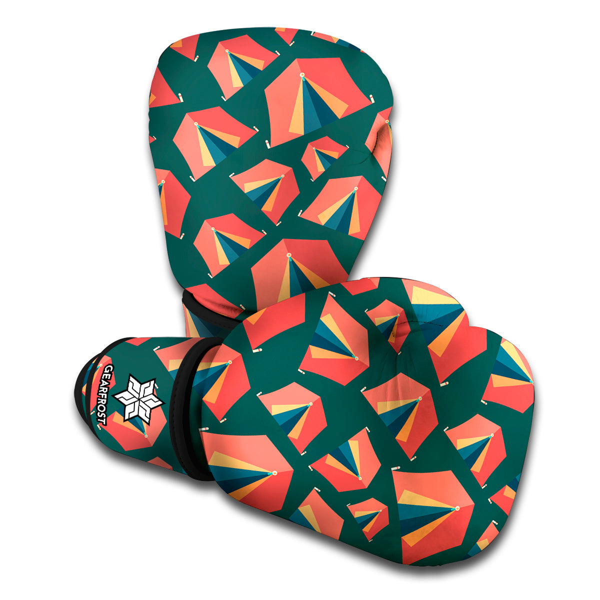 Camping Tent Pattern Print Boxing Gloves