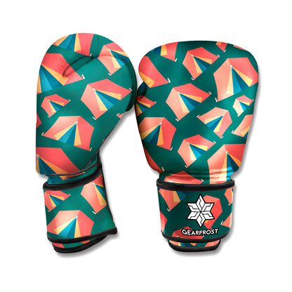 Camping Tent Pattern Print Boxing Gloves