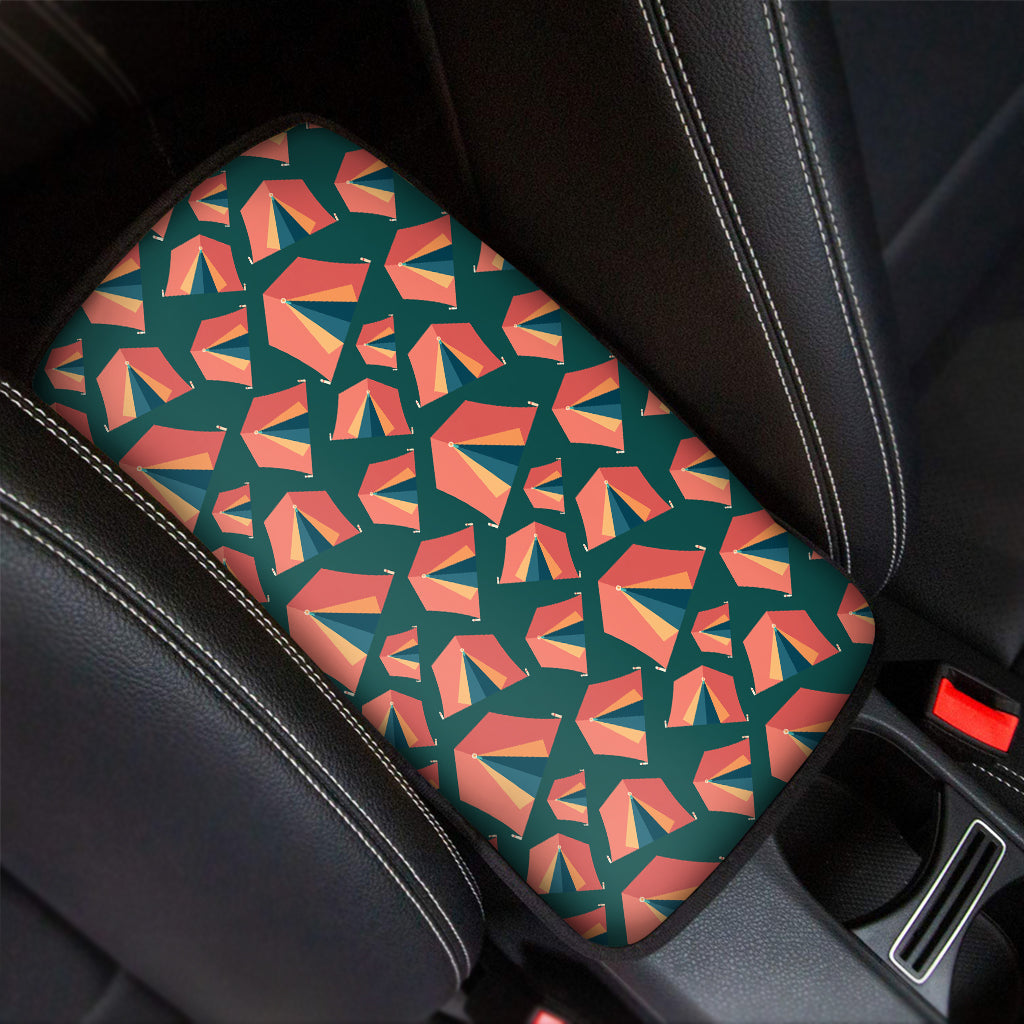 Camping Tent Pattern Print Car Center Console Cover