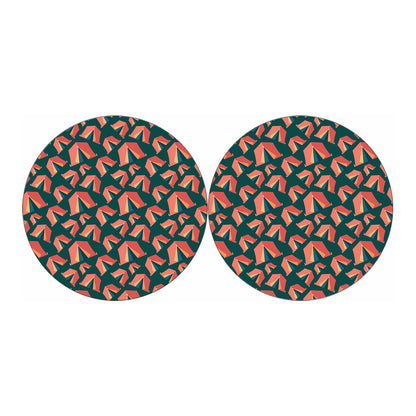 Camping Tent Pattern Print Car Coasters