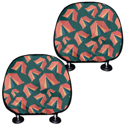Camping Tent Pattern Print Car Headrest Covers