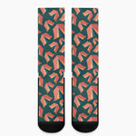 Camping Tent Pattern Print Crew Socks