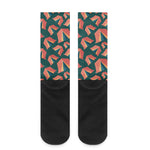 Camping Tent Pattern Print Crew Socks