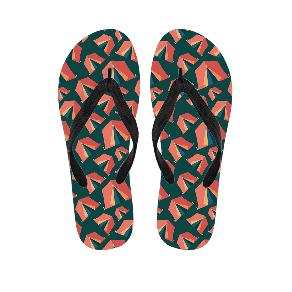 Camping Tent Pattern Print Flip Flops
