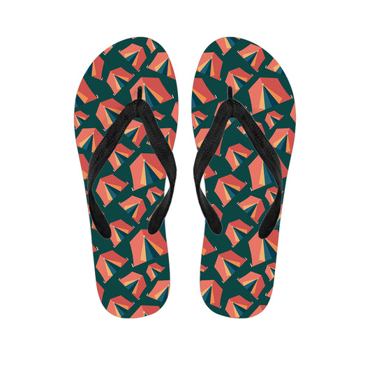 Camping Tent Pattern Print Flip Flops