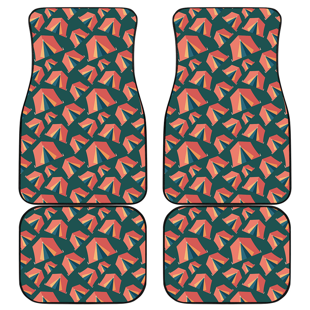 Camping Tent Pattern Print Front and Back Car Floor Mats