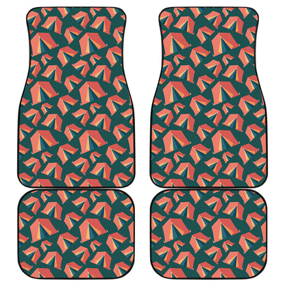 Camping Tent Pattern Print Front and Back Car Floor Mats
