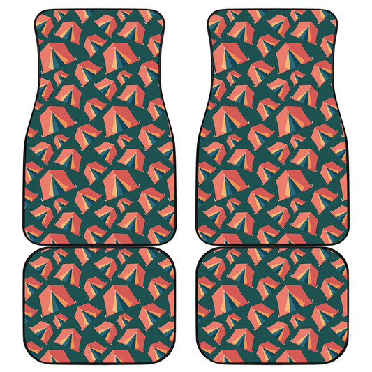 Camping Tent Pattern Print Front and Back Car Floor Mats