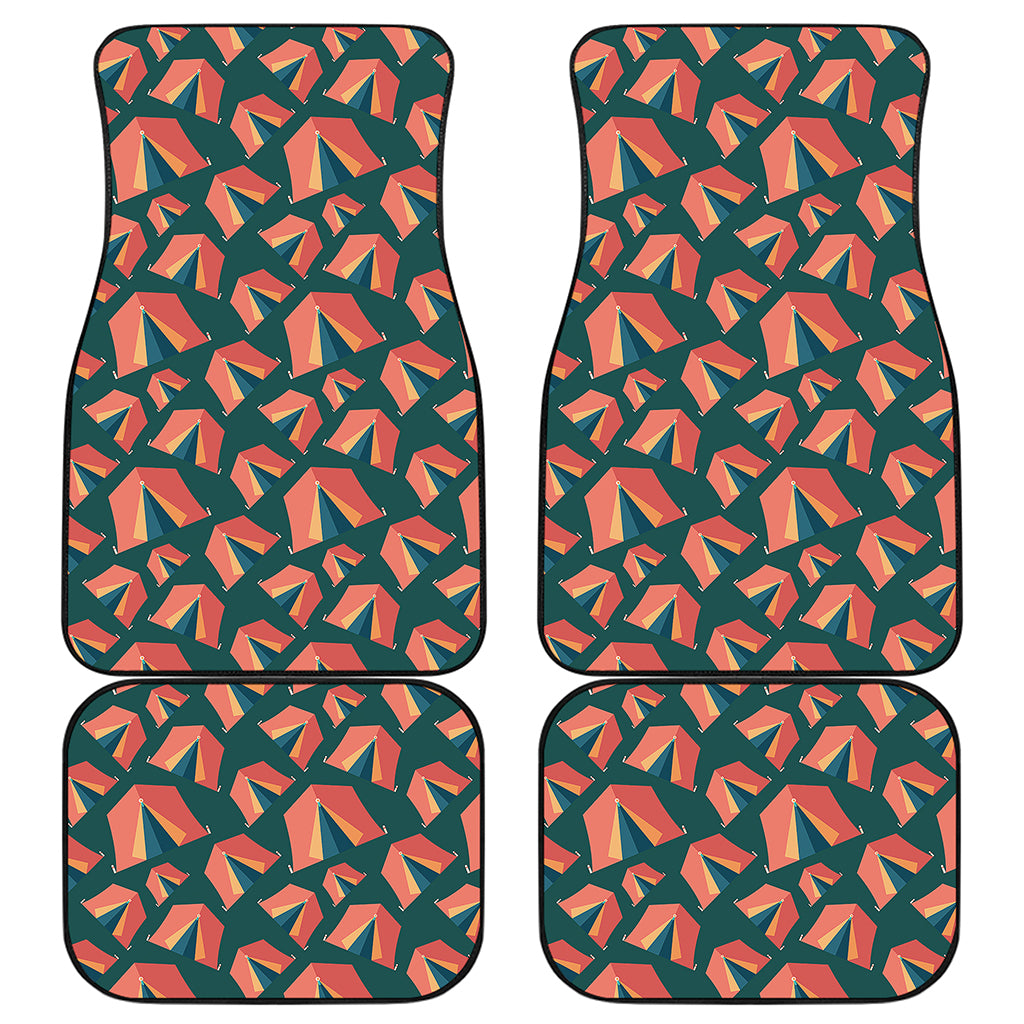 Camping Tent Pattern Print Front and Back Car Floor Mats