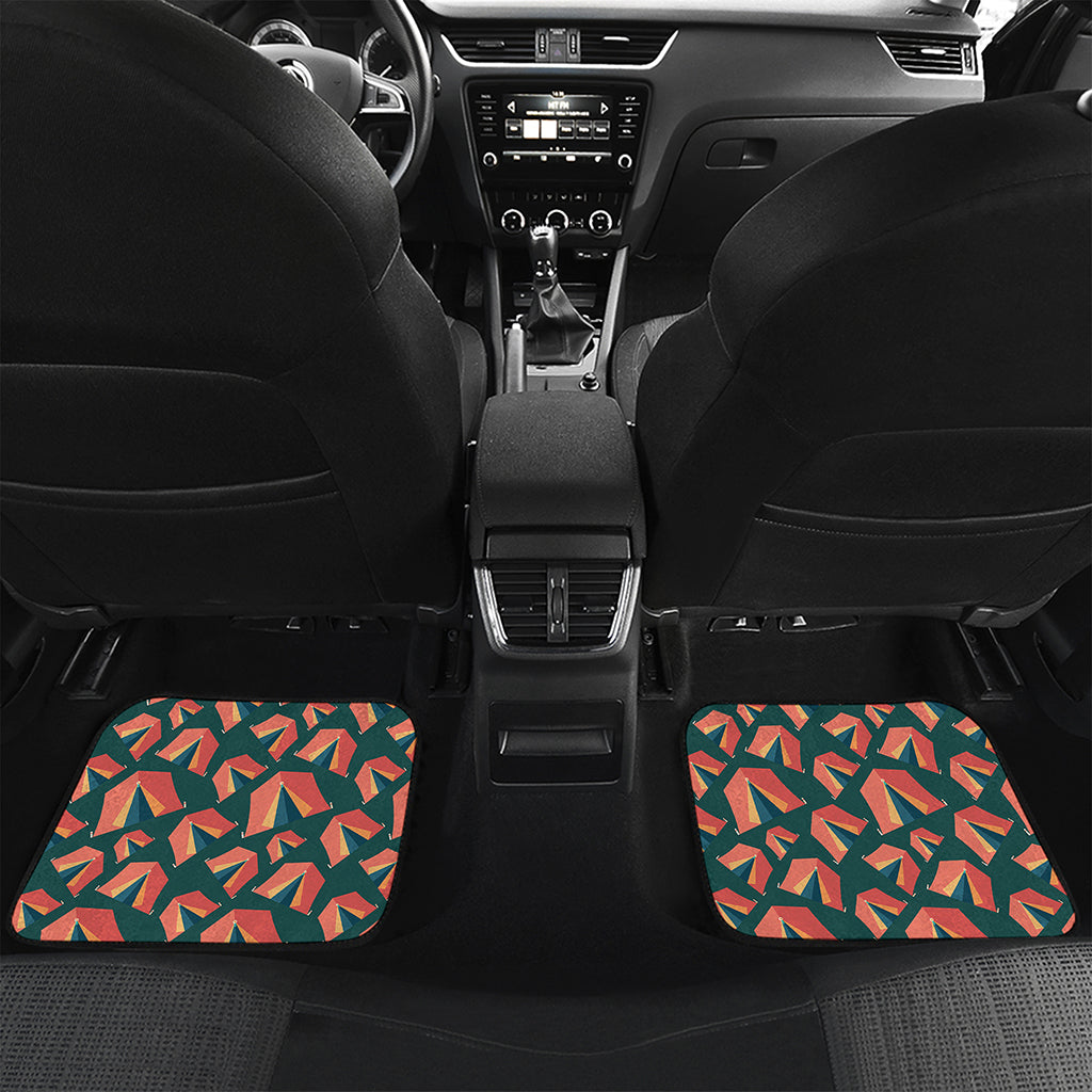 Camping Tent Pattern Print Front and Back Car Floor Mats