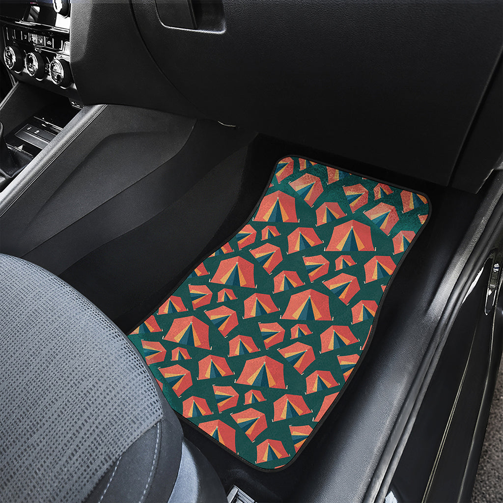 Camping Tent Pattern Print Front and Back Car Floor Mats