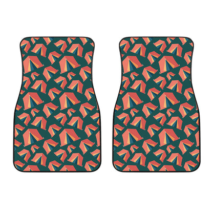 Camping Tent Pattern Print Front Car Floor Mats