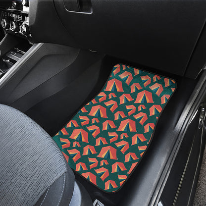 Camping Tent Pattern Print Front Car Floor Mats