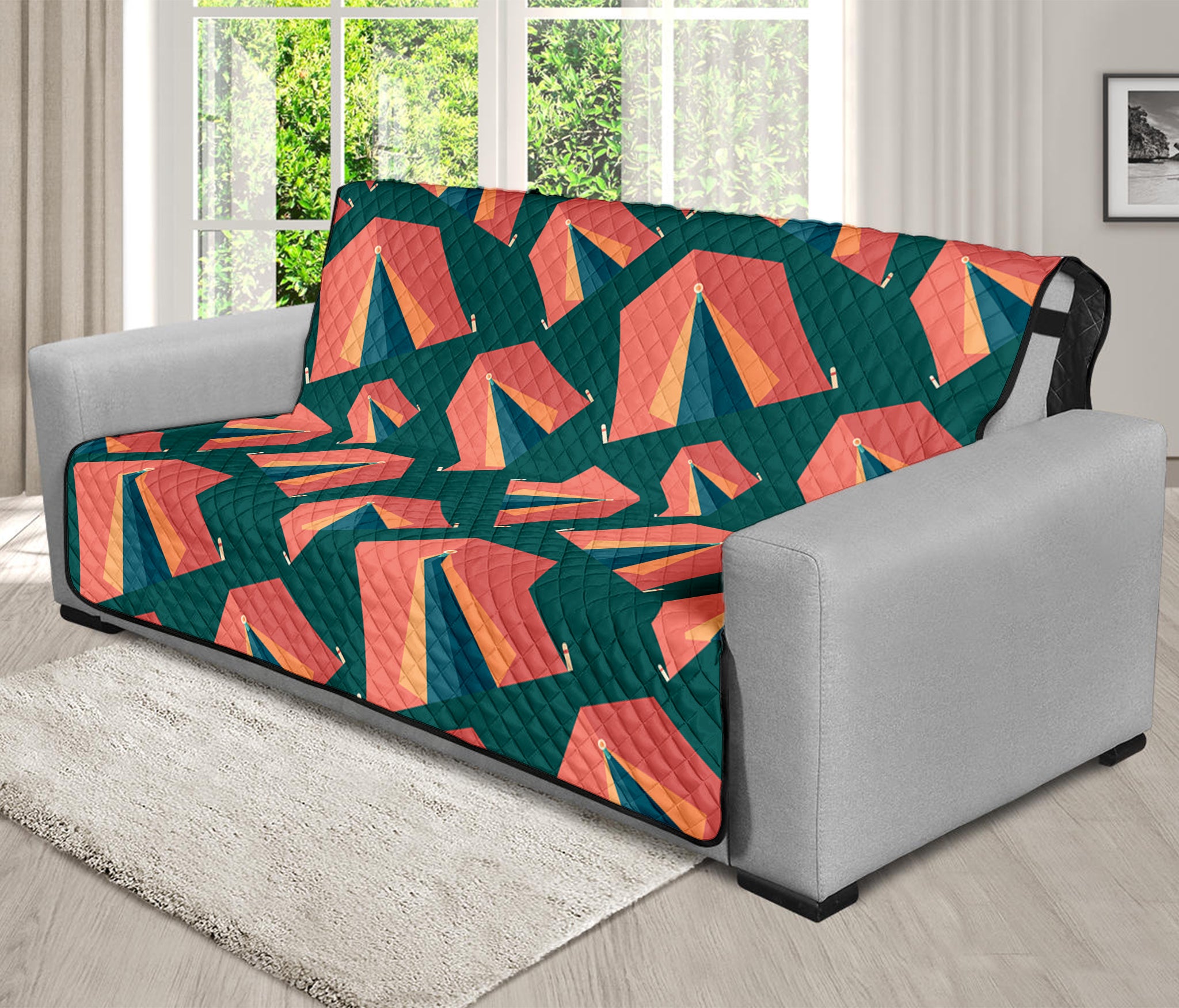 Camping Tent Pattern Print Futon Protector