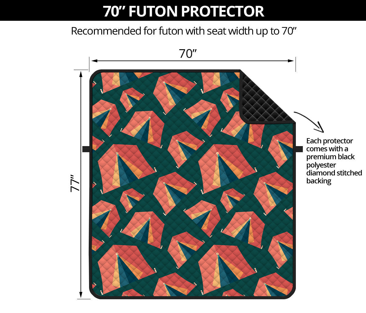 Camping Tent Pattern Print Futon Protector