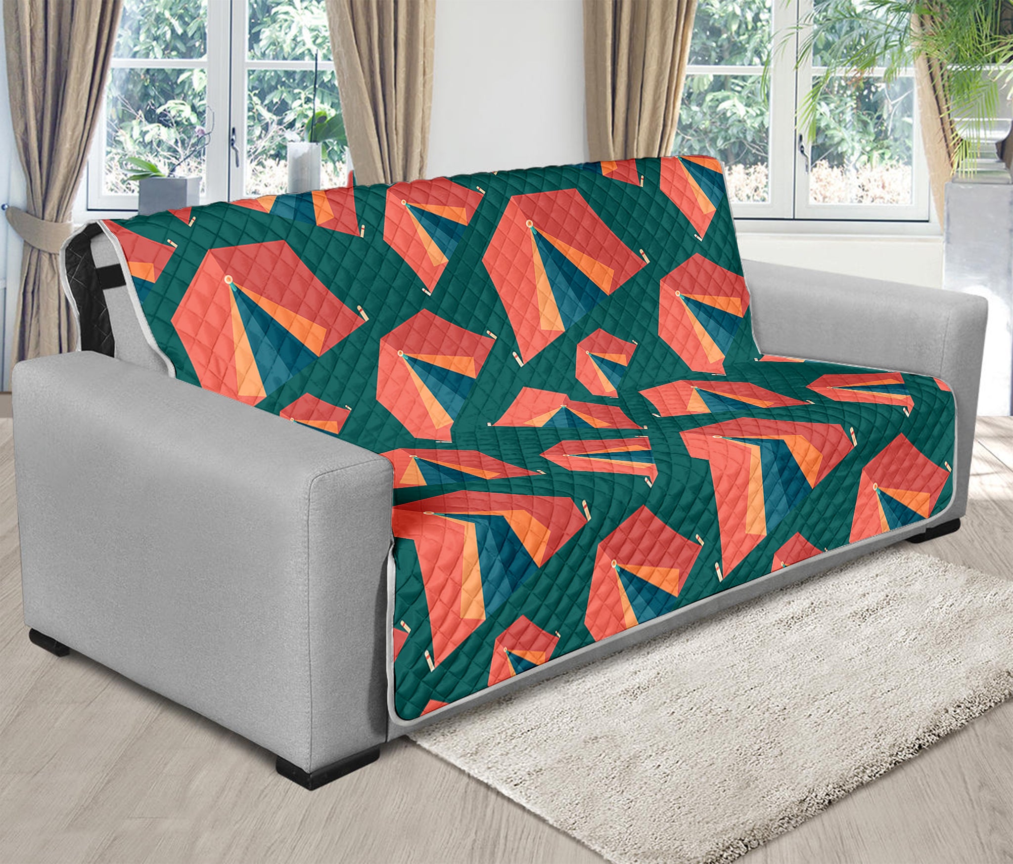 Camping Tent Pattern Print Futon Protector